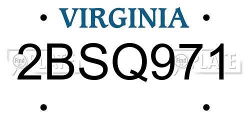 2BSQ971 Virginia License Plate
