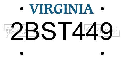 2BST449 Virginia License Plate