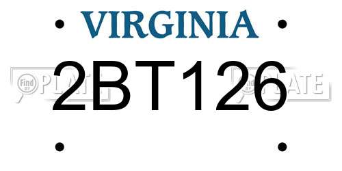 2BT126 Virginia License Plate
