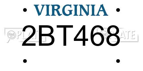 2BT468 Virginia License Plate
