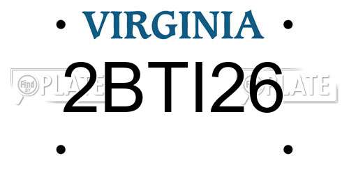 2BTI26 Virginia License Plate