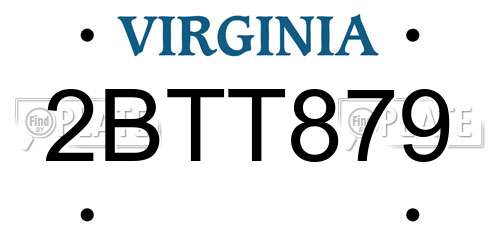 2BTT879 Virginia License Plate