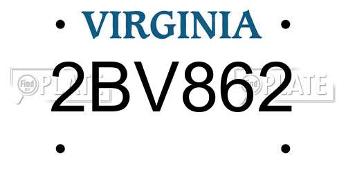 2BV862 Virginia License Plate