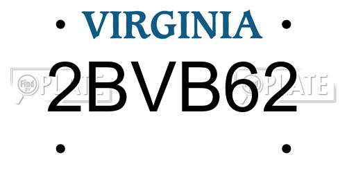 2BVB62 Virginia License Plate