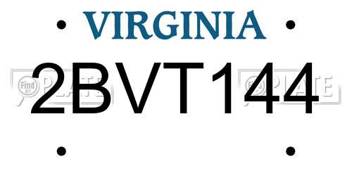 2BVT144 Virginia License Plate