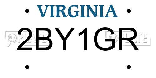 2BY1GR Virginia License Plate