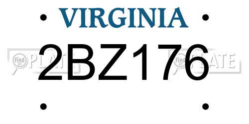 2BZ176 Virginia License Plate
