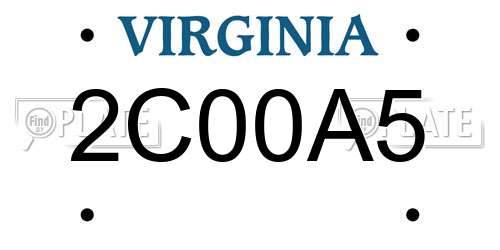 2C00A5 Virginia License Plate
