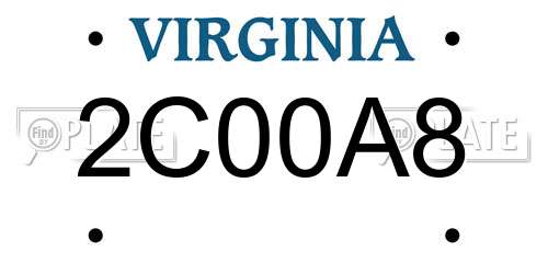 2C00A8 Virginia License Plate