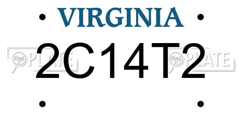 2C14T2 Virginia License Plate