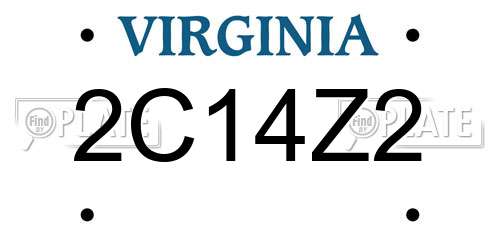 2C14Z2 Virginia License Plate