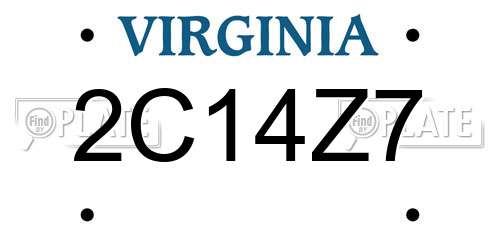 2C14Z7 Virginia License Plate