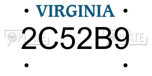 2C52B9 Virginia License Plate