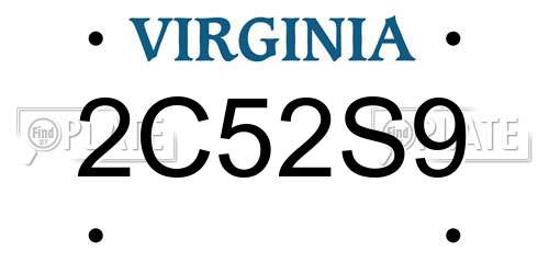 2C52S9 Virginia License Plate