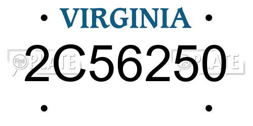 2C56250 Virginia License Plate