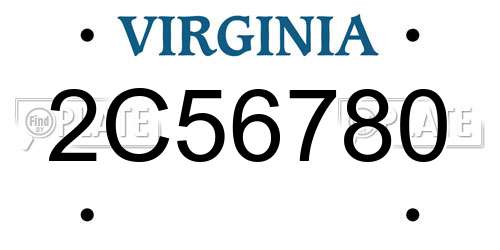 2C56780 Virginia License Plate