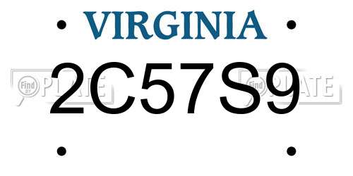 2C57S9 Virginia License Plate