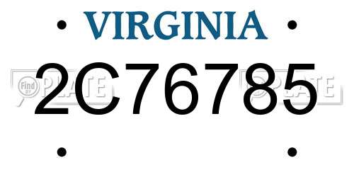 2C76785 Virginia License Plate