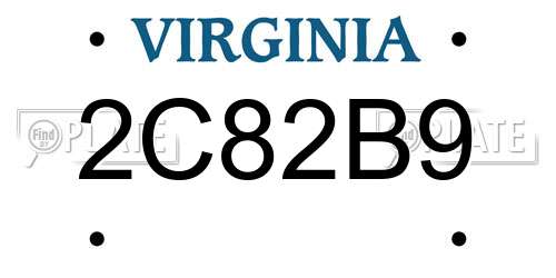 2C82B9 Virginia License Plate