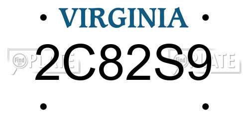 2C82S9 Virginia License Plate