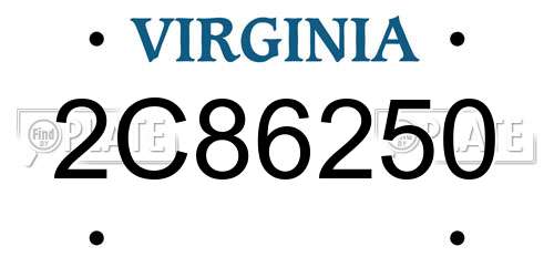 2C86250 Virginia License Plate