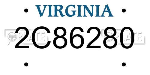 2C86280 Virginia License Plate