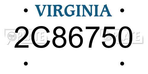 2C86750 Virginia License Plate
