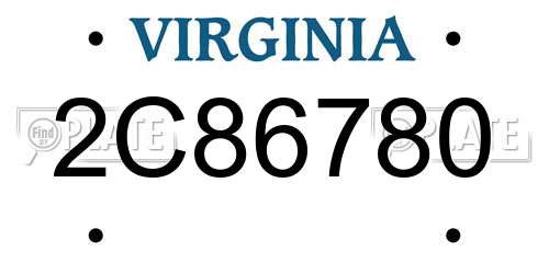 2C86780 Virginia License Plate