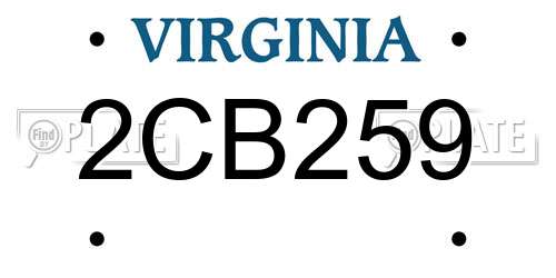 2CB259 Virginia License Plate