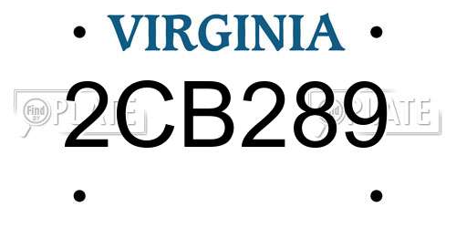 2CB289 Virginia License Plate