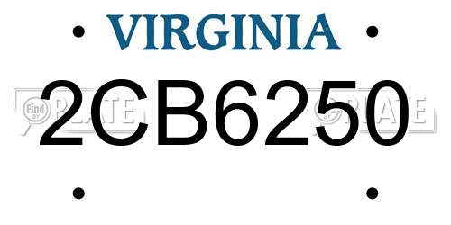 2CB6250 Virginia License Plate