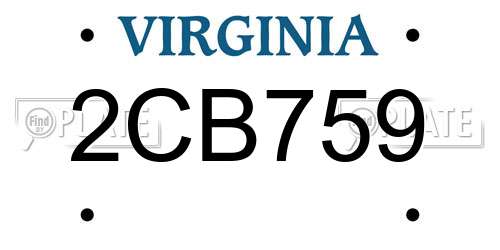 2CB759 Virginia License Plate