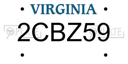 2CBZ59 Virginia License Plate
