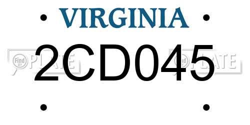 2CD045 Virginia License Plate