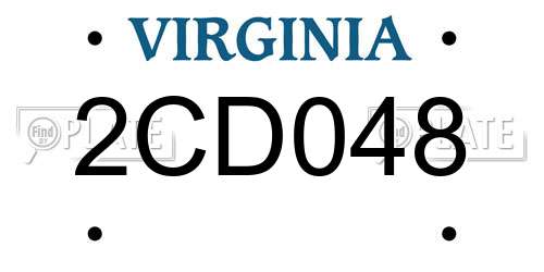 2CD048 Virginia License Plate