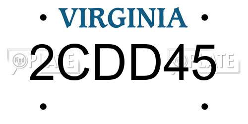 2CDD45 Virginia License Plate