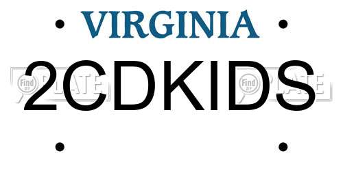 2CDKIDS Virginia License Plate