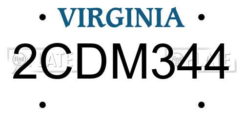 2CDM344 Virginia License Plate