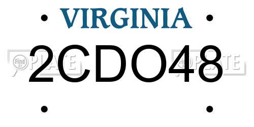 2CDO48 Virginia License Plate