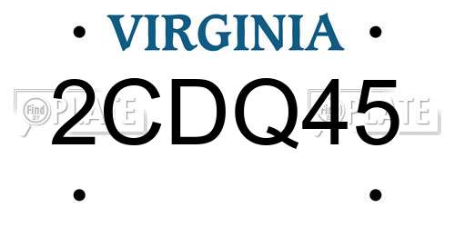 2CDQ45 Virginia License Plate