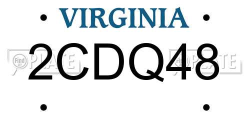2CDQ48 Virginia License Plate