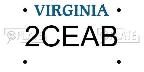 2CEAB Virginia License Plate