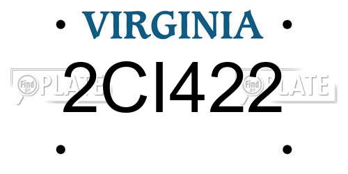 2CI422 Virginia License Plate