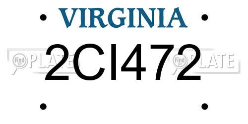 2CI472 Virginia License Plate