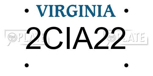 2CIA22 Virginia License Plate