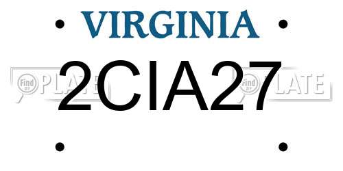 2CIA27 Virginia License Plate
