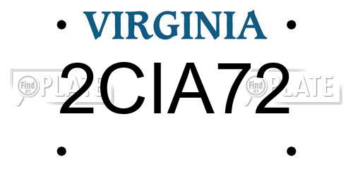 2CIA72 Virginia License Plate