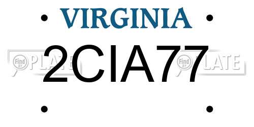 2CIA77 Virginia License Plate