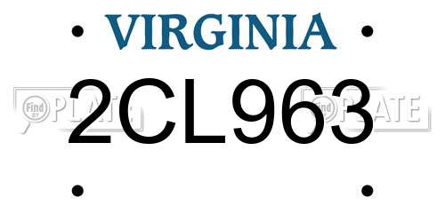 2CL963 Virginia License Plate