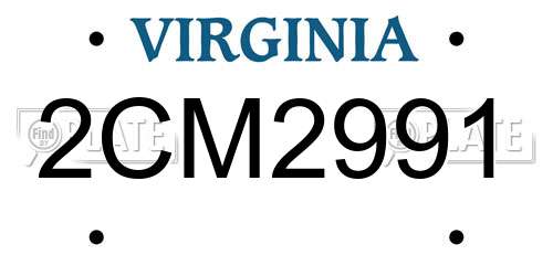 2CM2991 Virginia License Plate